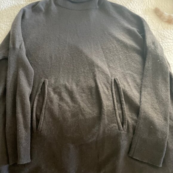 Garnet Hill Oversized Cashmere/Wool Turtleneck Sweater Brown XS - Picture 7 of 11